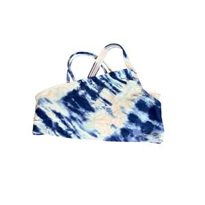 NWT Abercrombie Kids Girl 13/14 Swim Top Blue Tie Dye Retro Asymmetrical‎